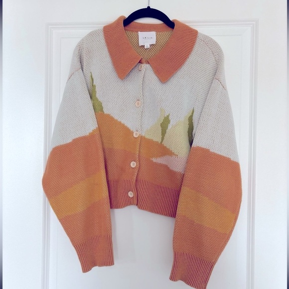 LE LIS novelty knit cardigan small - Picture 1 of 4